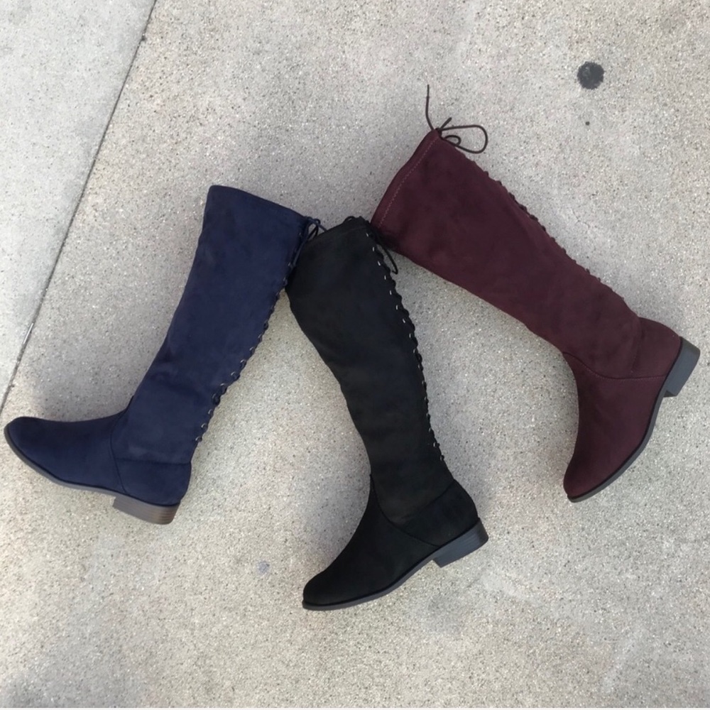 City Classified Black Faux Suede Lace Up BOOT - Picture 4 of 6